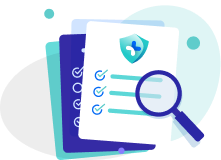 Magnifying glass comparing plan details